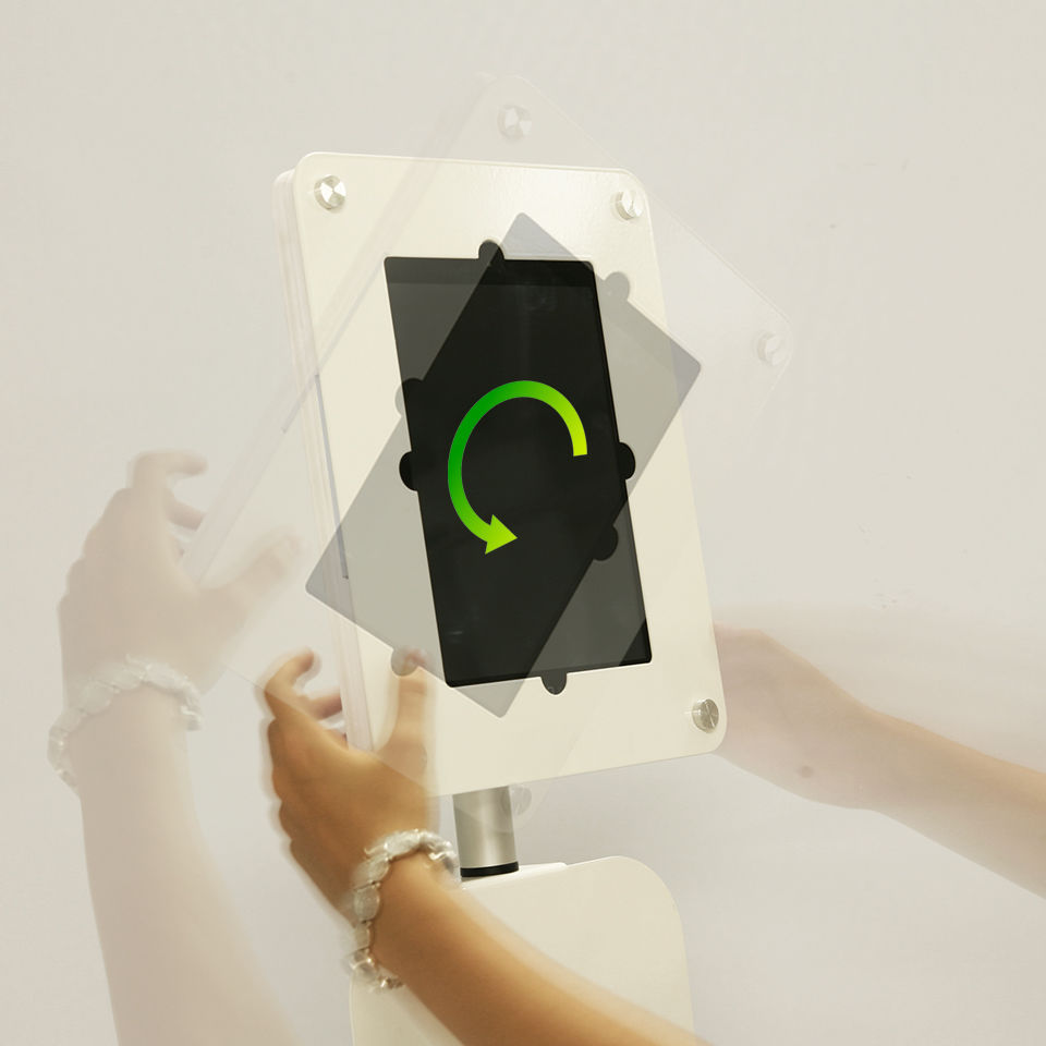 porta-tablet-girevole trade show tablet stand