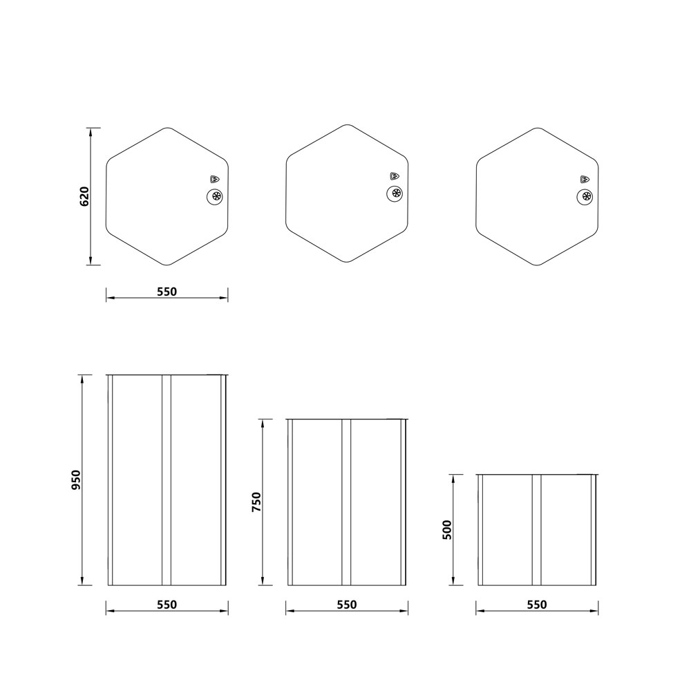 talento6 hexagonal display