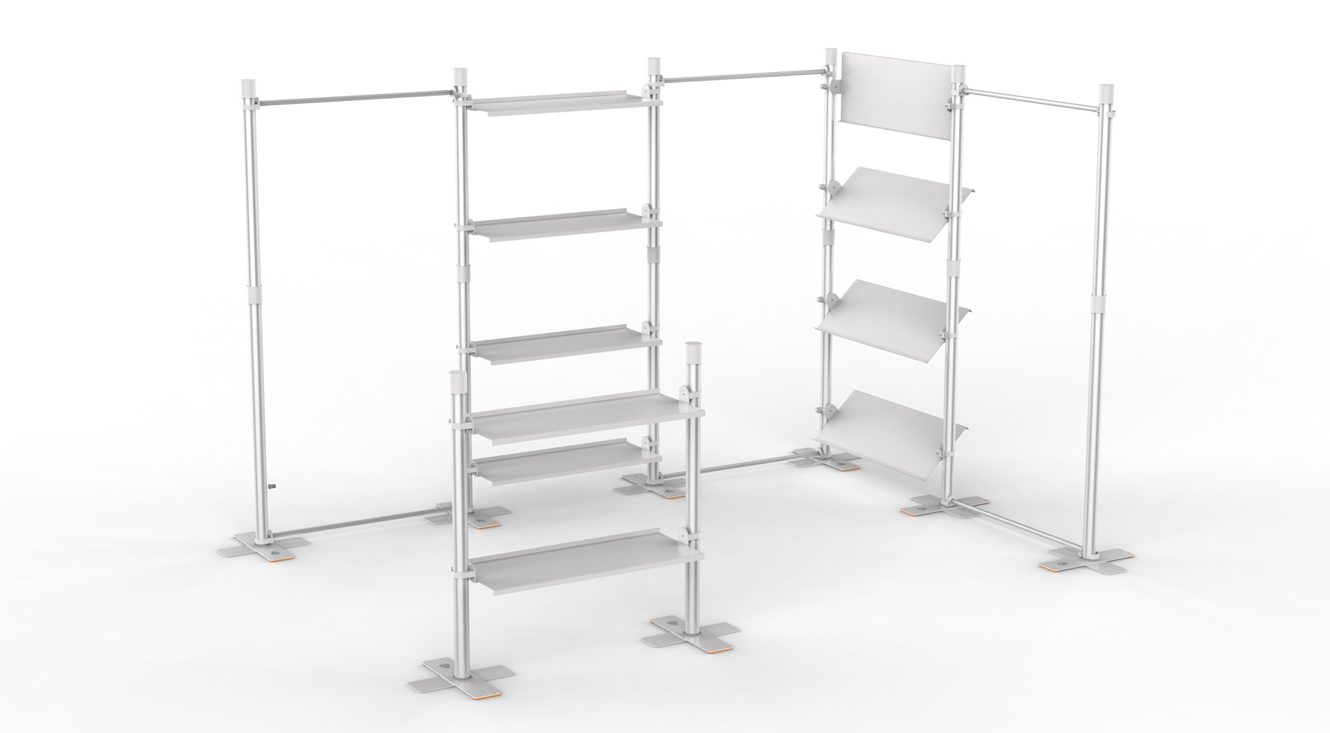element2 exhibition booth with shelves and display niches