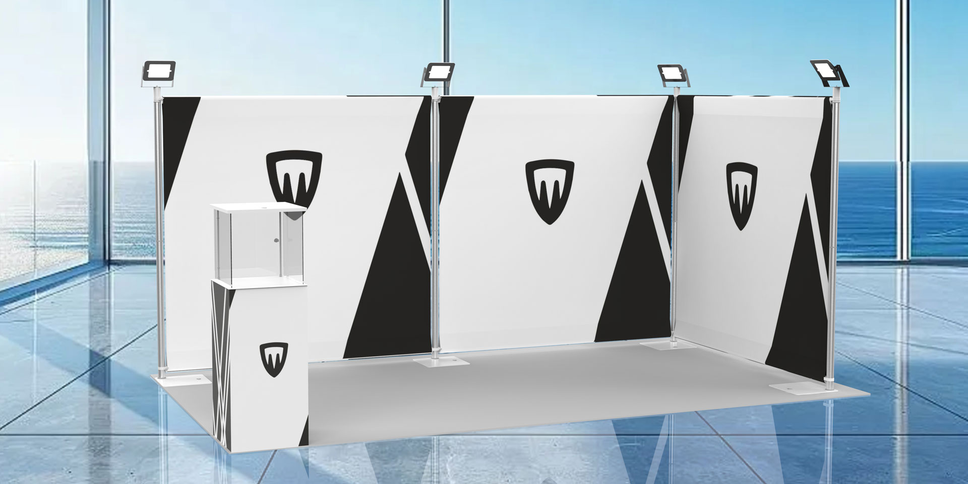 omni1 trade show booth