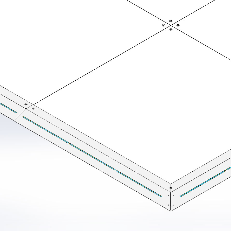 SPAZIO1-LED modular flooring for booths